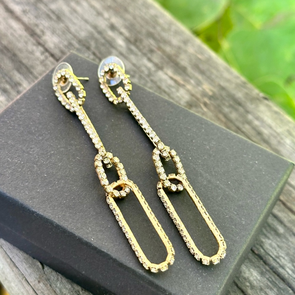 Express Elegant Gold and Silver Drop Earrings, New